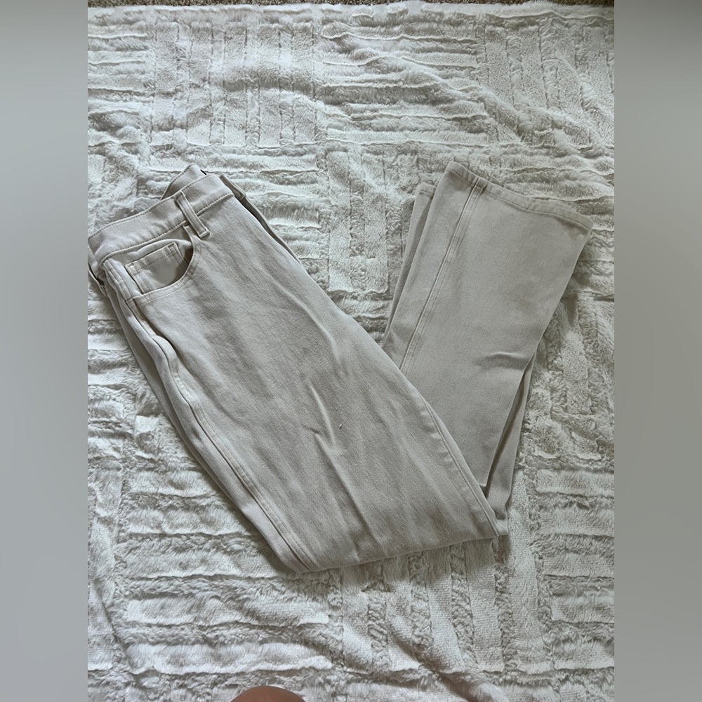 Banana Republic High Rise Crop Boot Beige Jeans Size 31 Long
